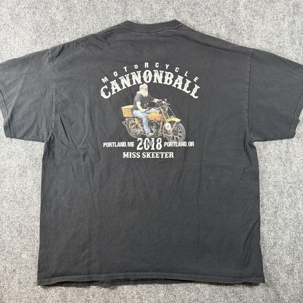 2018 Men's Motorcycle Cannonball T-Shirt Black Logo 2XL Biker Coast Racer West